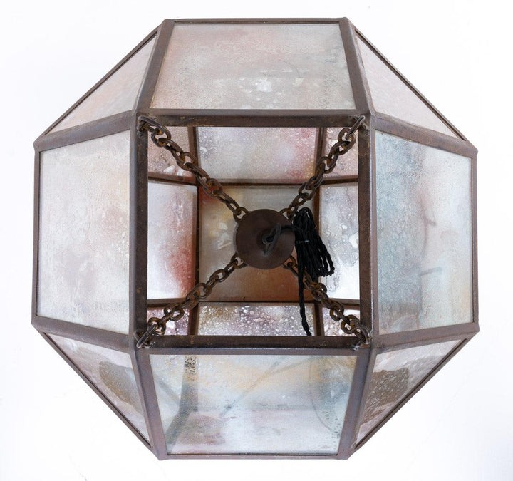 Extra Large Reclaimed Hexagonal Glass Hotel Pendant Lights