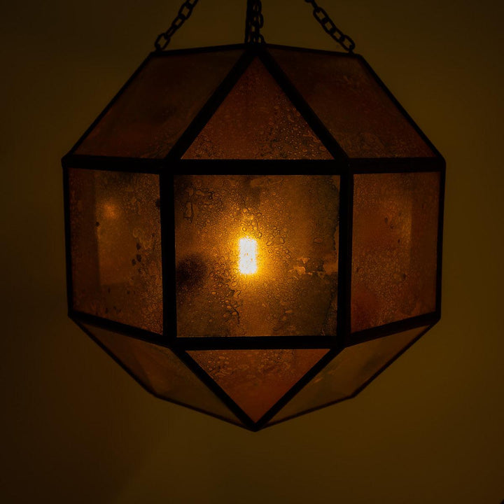 Extra Large Reclaimed Hexagonal Glass Hotel Pendant Lights