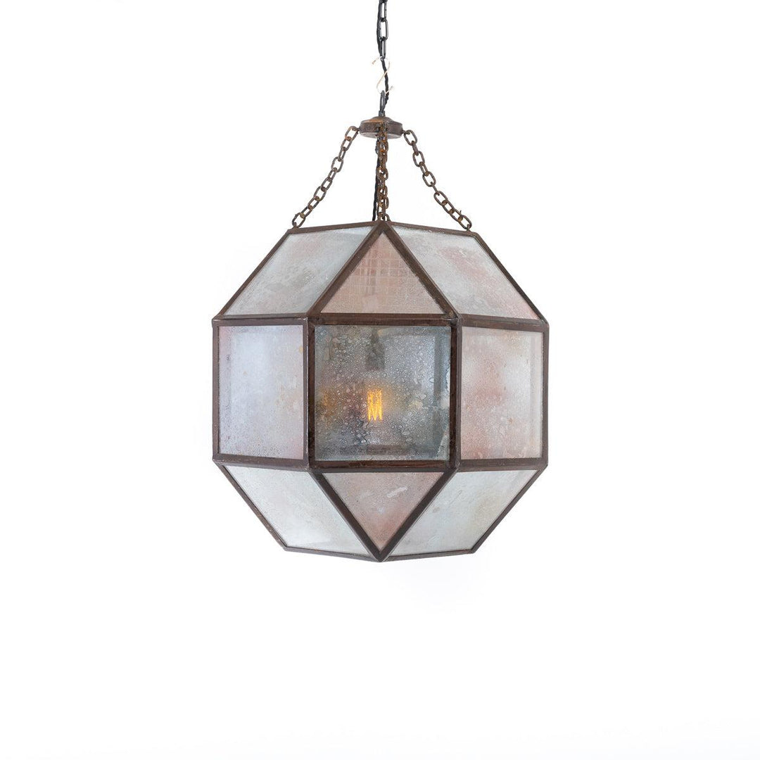 Extra Large Reclaimed Hexagonal Glass Hotel Pendant Lights