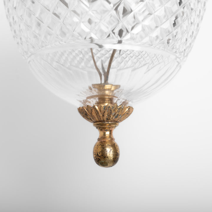 F. & C. Osler Cut Crystal Pendant Lights in Gilt Brass Frames, Rare Set of Five