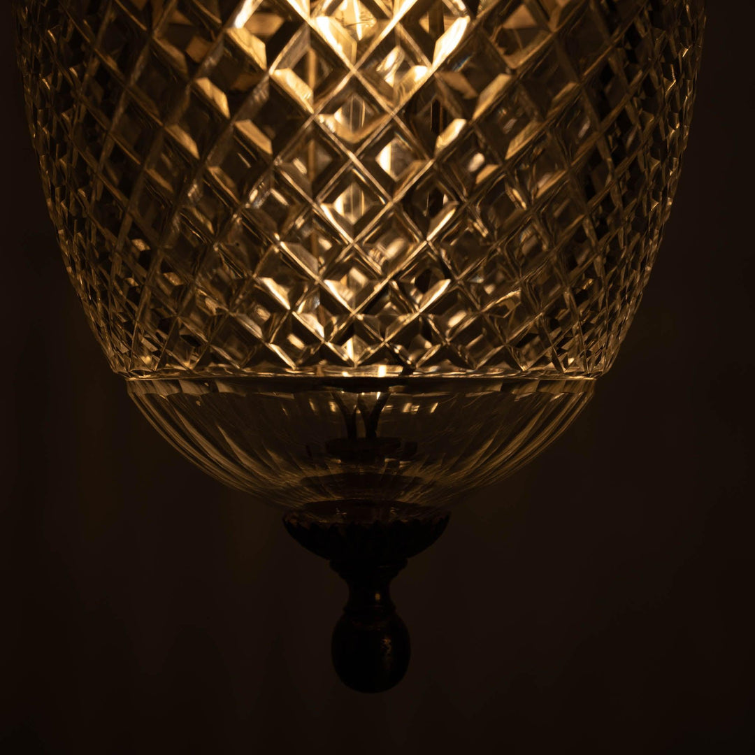 F. & C. Osler Cut Crystal Pendant Lights in Gilt Brass Frames, Rare Set of Five