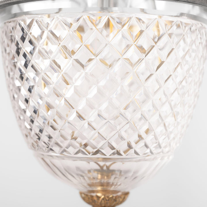 F. & C. Osler Cut Crystal Pendant Lights in Gilt Brass Frames, Rare Set of Five
