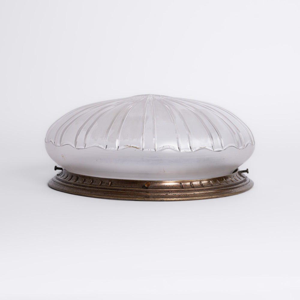 Fine Satin Crystal Mushroom Flush Mount Light Fitting – Attributed to F. & C. Osler