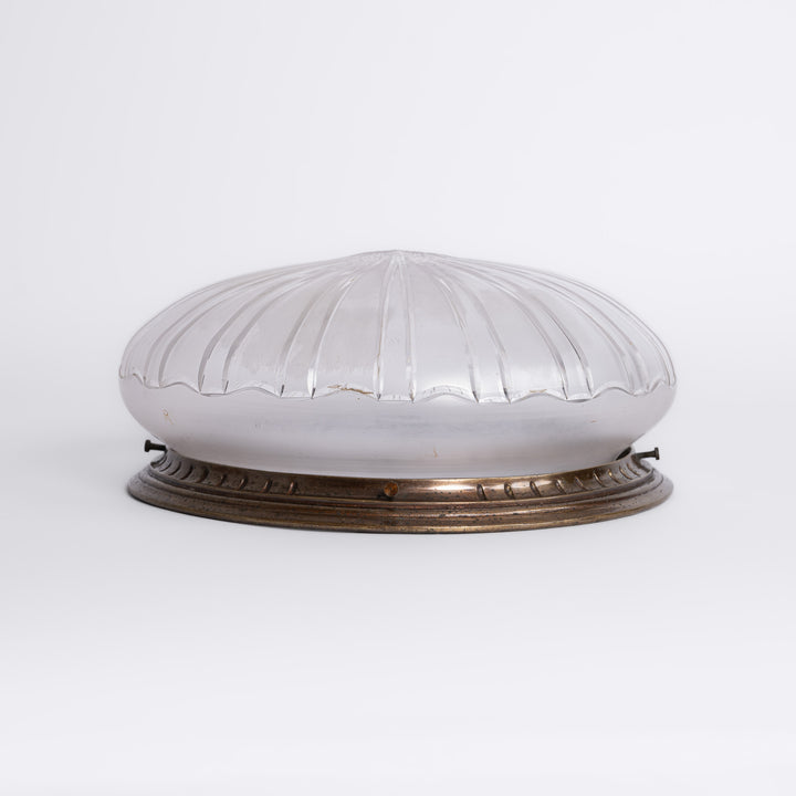 Fine Satin Crystal Mushroom Flush Mount Light Fitting – Attributed to F. & C. Osler