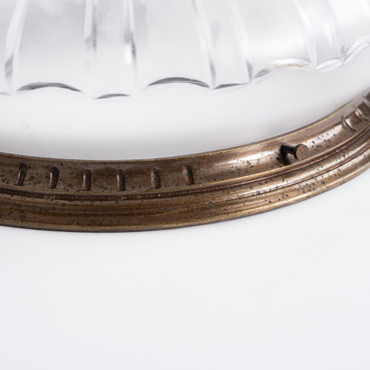 Fine Satin Crystal Mushroom Flush Mount Light Fitting – Attributed to F. & C. Osler