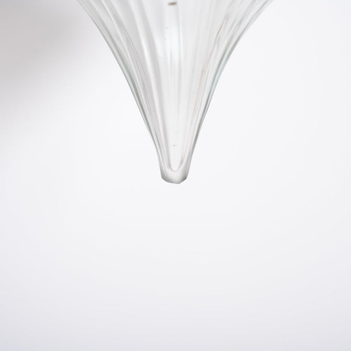 Frosted Glass Teardrop Shade with Decorative Brass Gallery