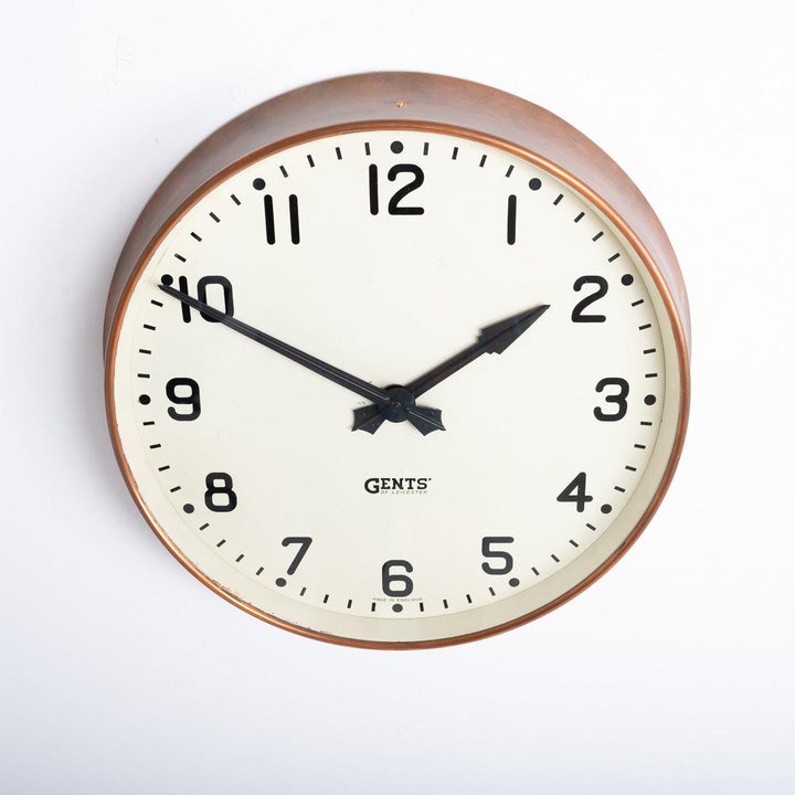 Gents of Leicester Large 18 inch diameter Industrial Copper Wall Clock