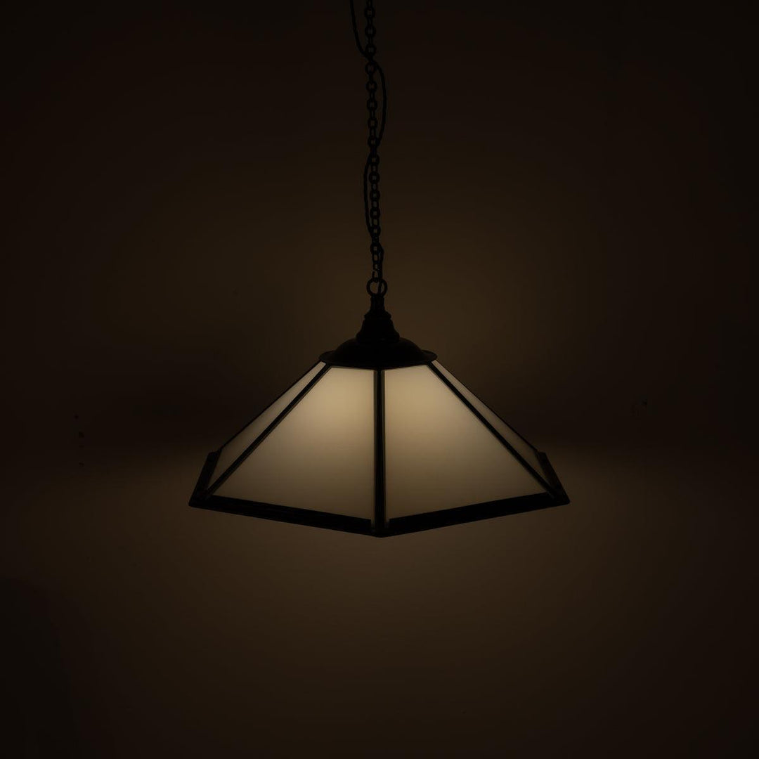 Historic London Underground Large Copper & Opal Glass Hexagonal Pendant Lights