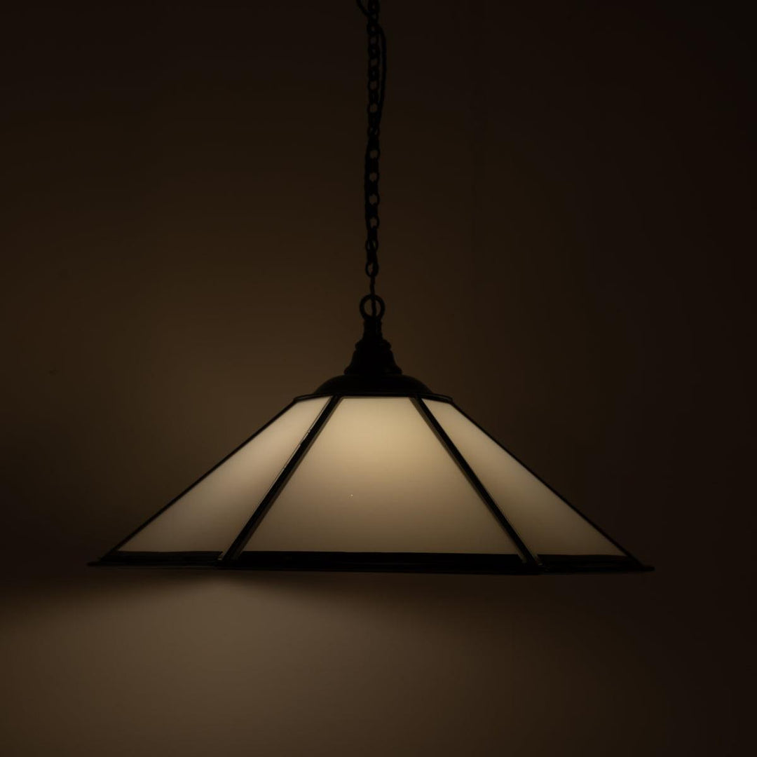 Historic London Underground Large Copper & Opal Glass Hexagonal Pendant Lights