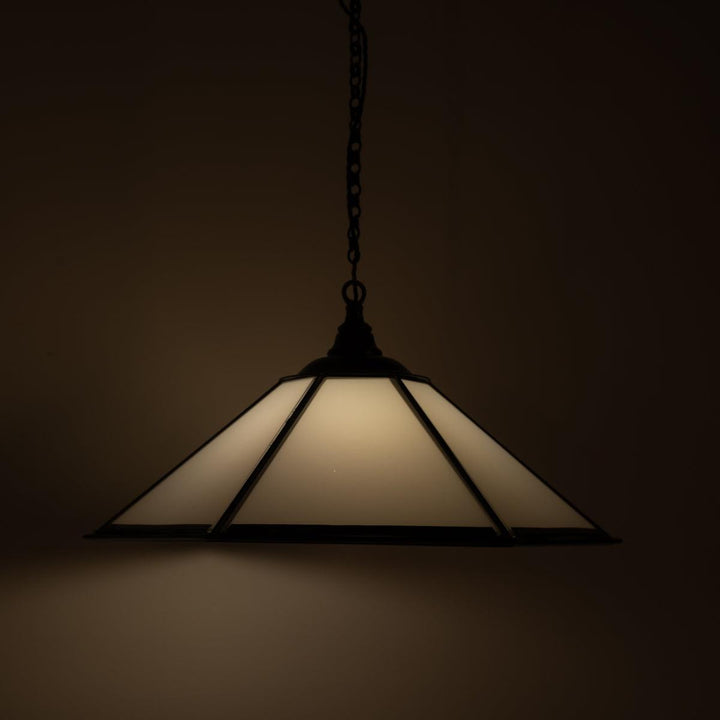 Historic London Underground Large Copper & Opal Glass Hexagonal Pendant Lights