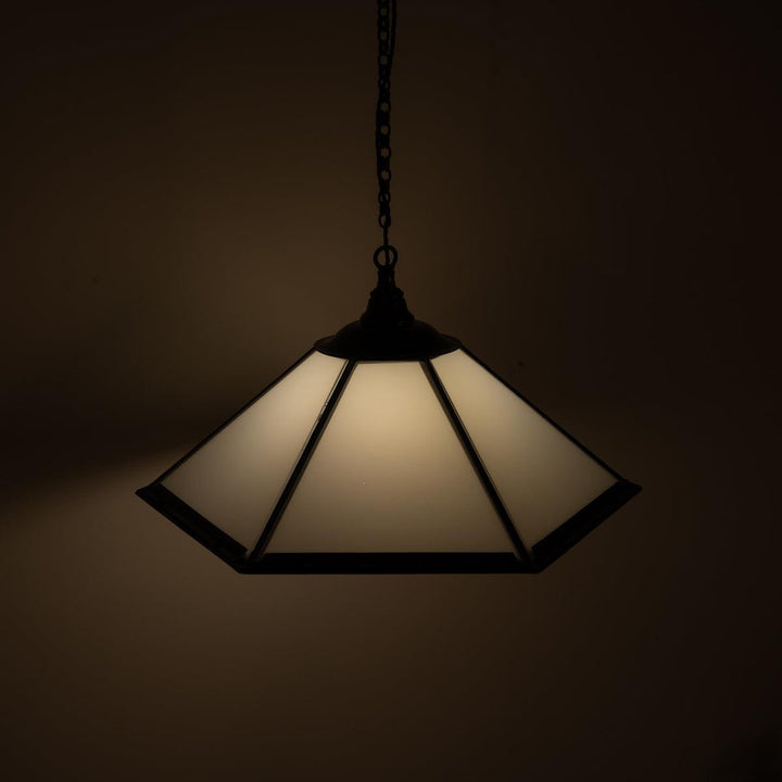 Historic London Underground Large Copper & Opal Glass Hexagonal Pendant Lights