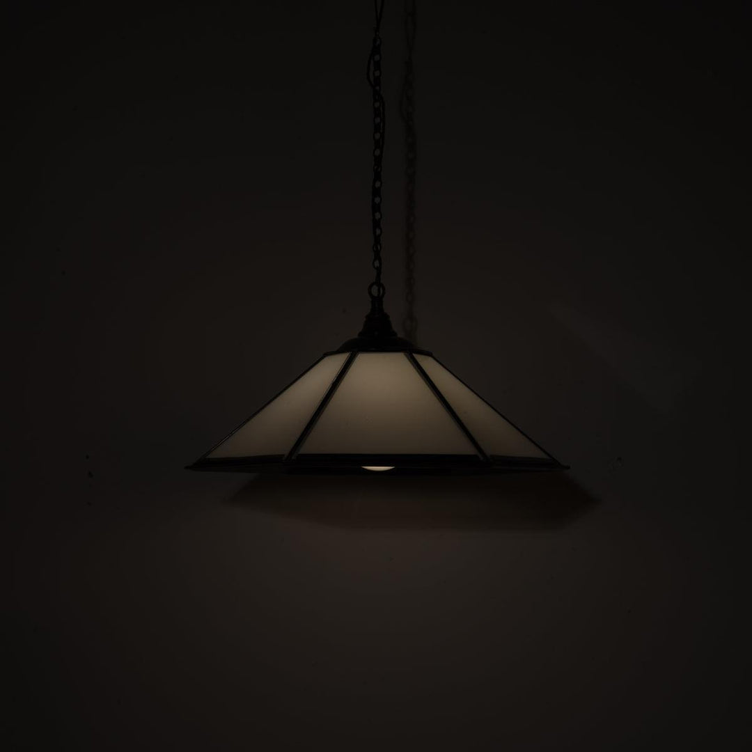 Historic London Underground Large Copper & Opal Glass Hexagonal Pendant Lights
