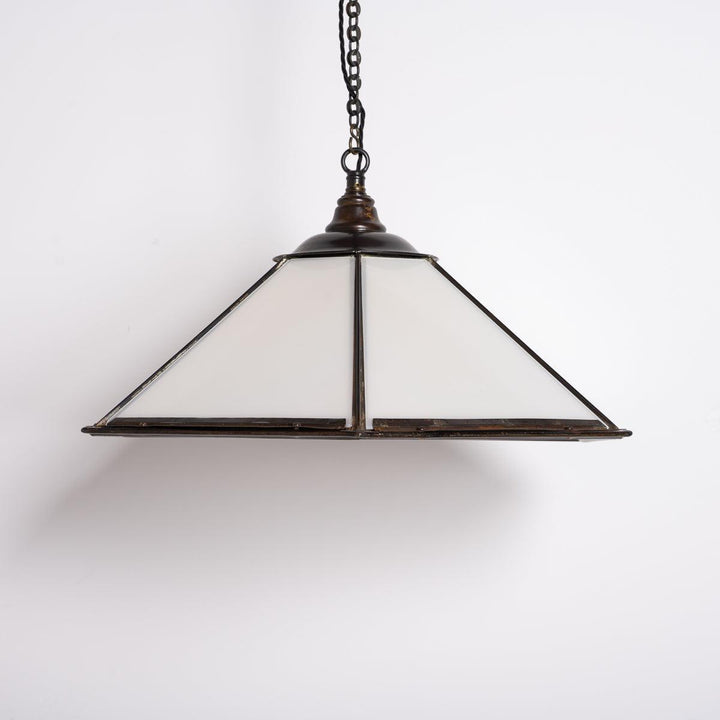 Historic London Underground Large Copper & Opal Glass Hexagonal Pendant Lights