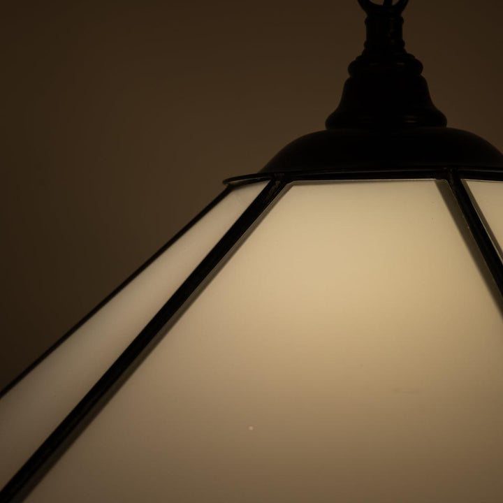 Historic London Underground Large Copper & Opal Glass Hexagonal Pendant Lights