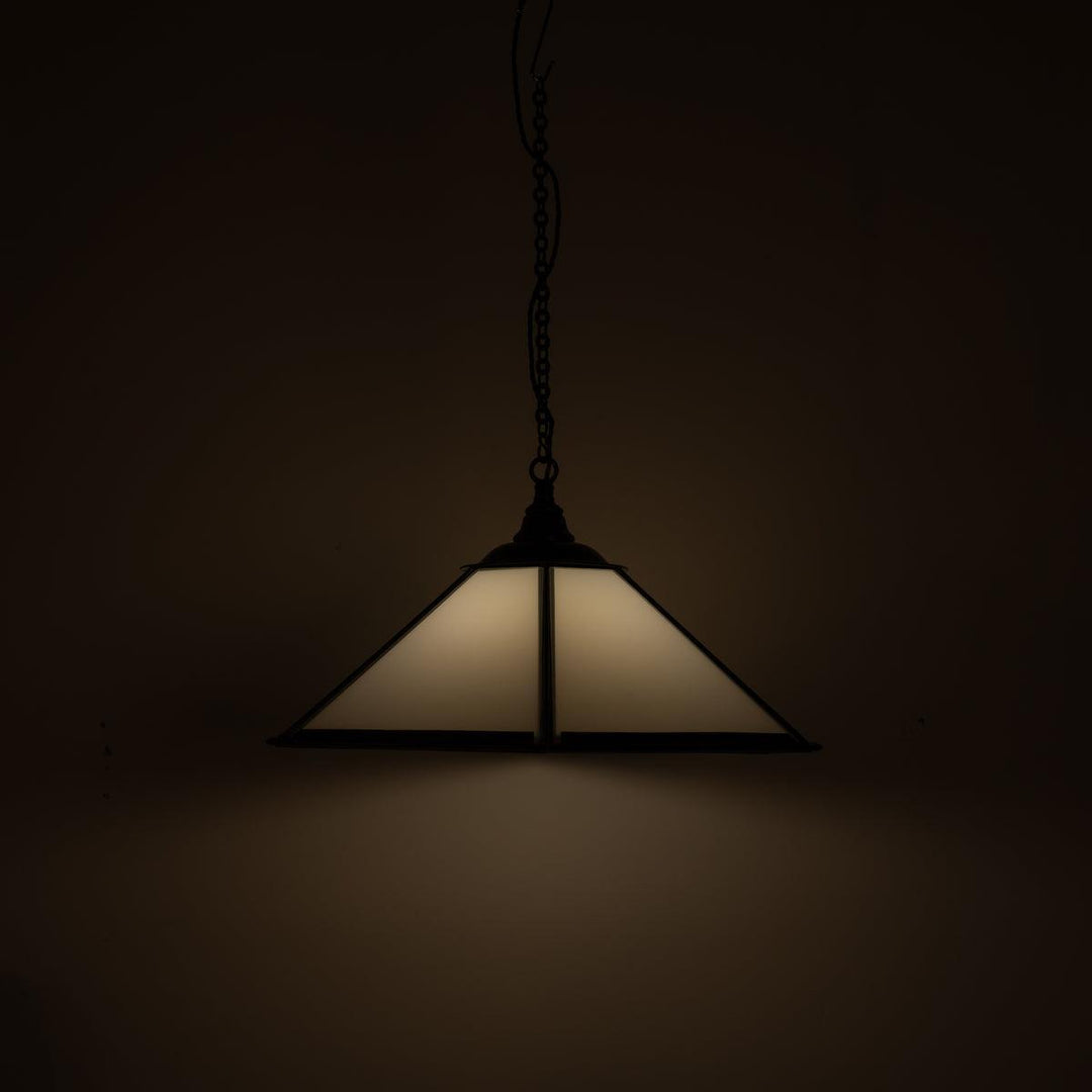 Historic London Underground Large Copper & Opal Glass Hexagonal Pendant Lights