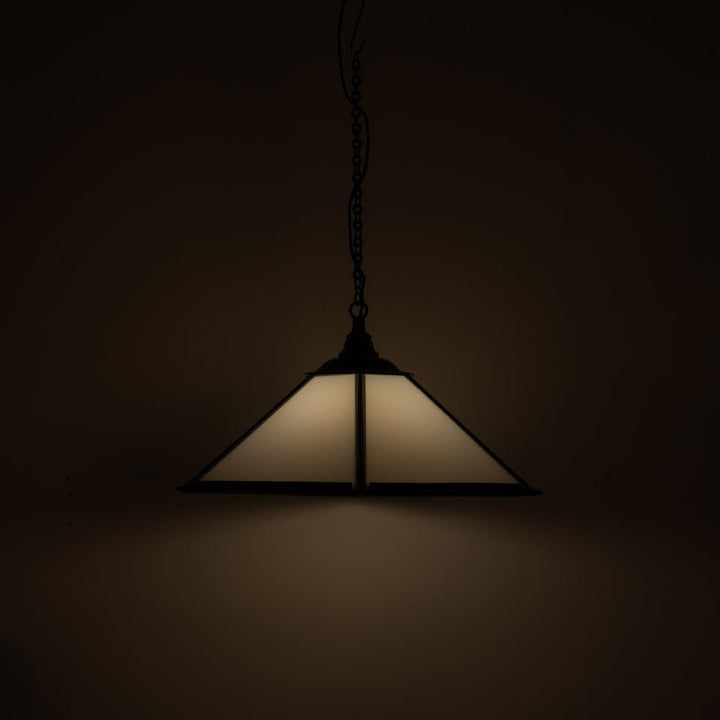 Historic London Underground Large Copper & Opal Glass Hexagonal Pendant Lights