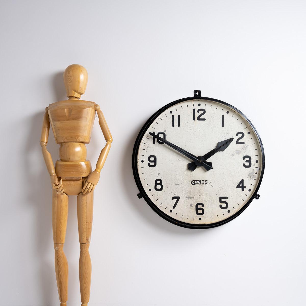 Huge 40 inch Diameter Reclaimed Factory Wall Clock by Gents of