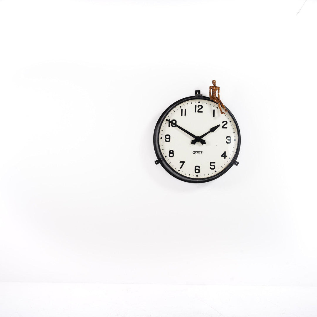 Huge Antique British Station Clock by Gents of Leicester