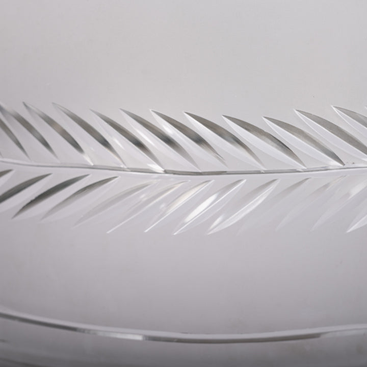 Huge Bulbous Satin & Intricate Cut Crystal Flush Mount in Aged Brass Ring