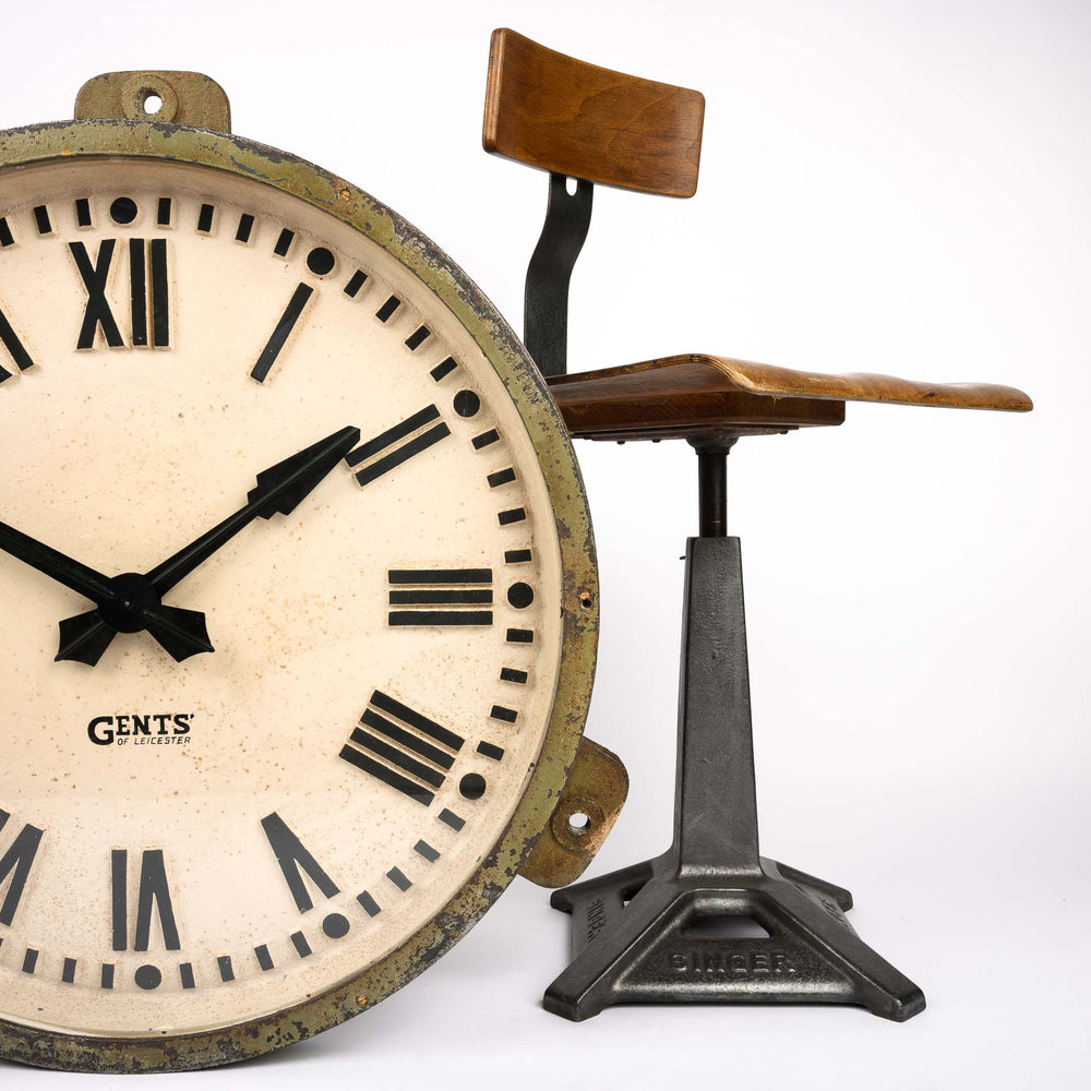 Huge Cast Iron Railway Station Clock by Gents of Leicester