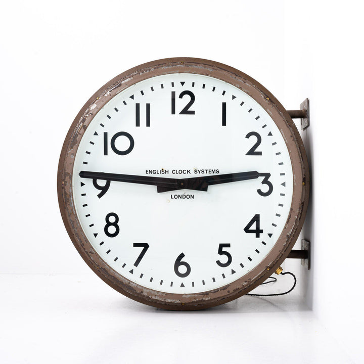 Huge Double Sided Railway Clock by English Clock Systems