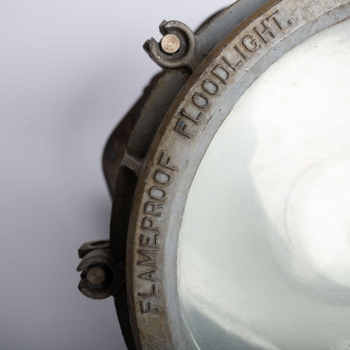 Huge Flameproof Cast Aluminium Floodlights by G.E.C – Deep Skirt Version