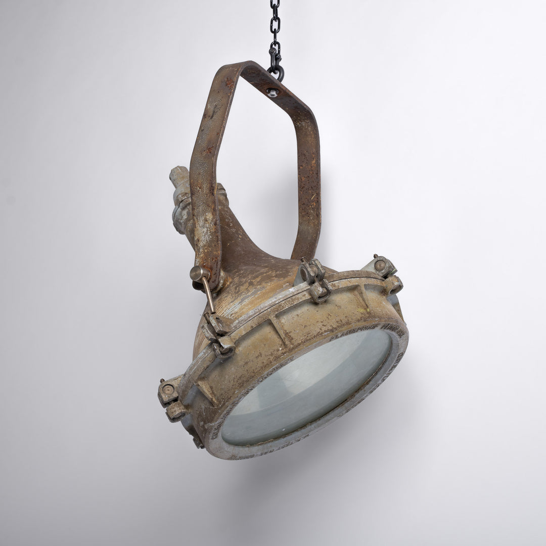 Huge Flameproof Cast Aluminium Floodlights by G.E.C – Deep Skirt Version