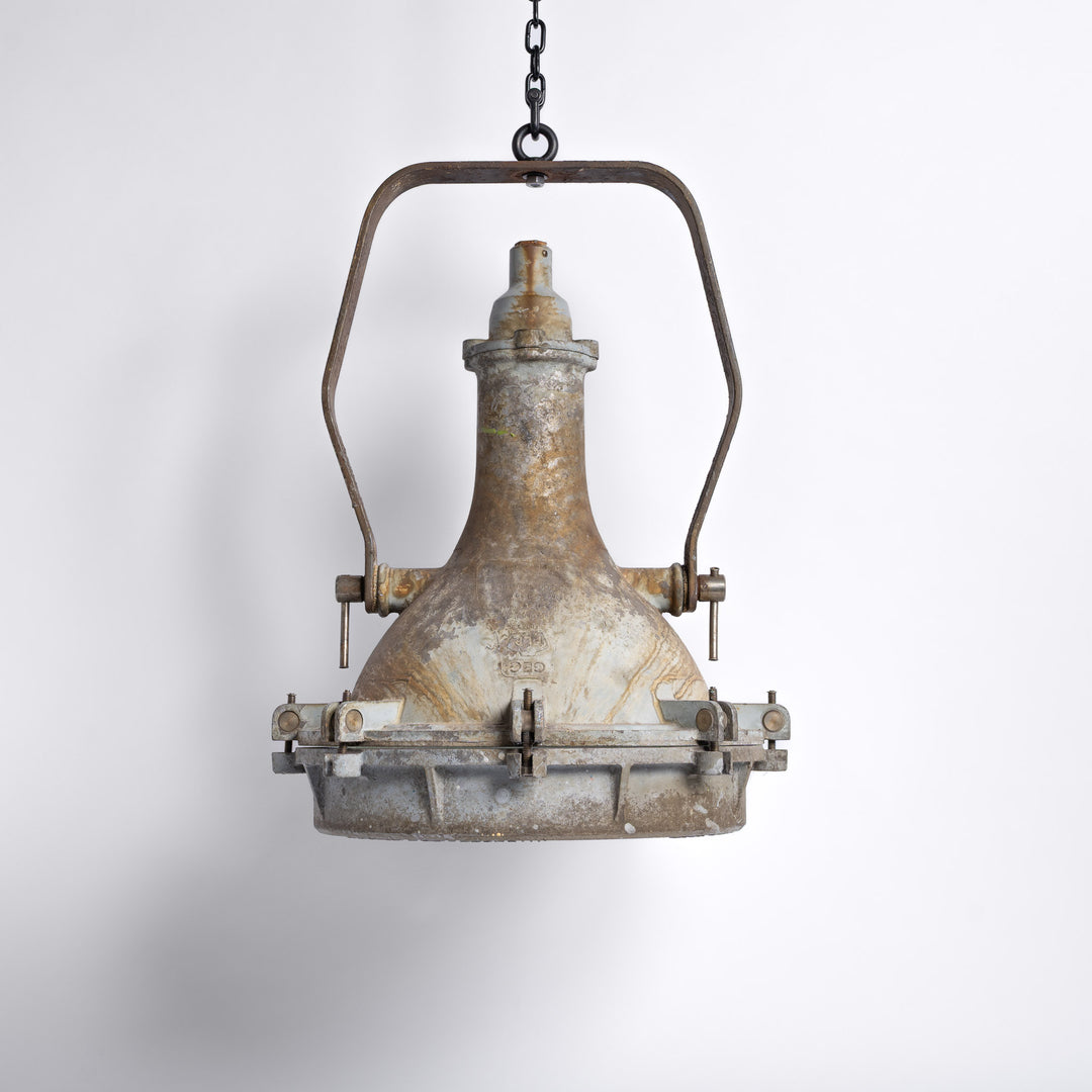 Huge Flameproof Cast Aluminium Floodlights by G.E.C – Deep Skirt Version