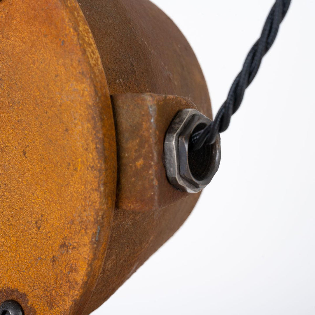 Huge Reclaimed Czech Industrial Rusted Pendant Lights