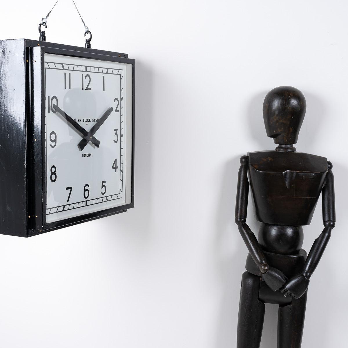 Large Factory Clock Huge Reclaimed Double Sided Square Factory Clock by English Clock Syst ...