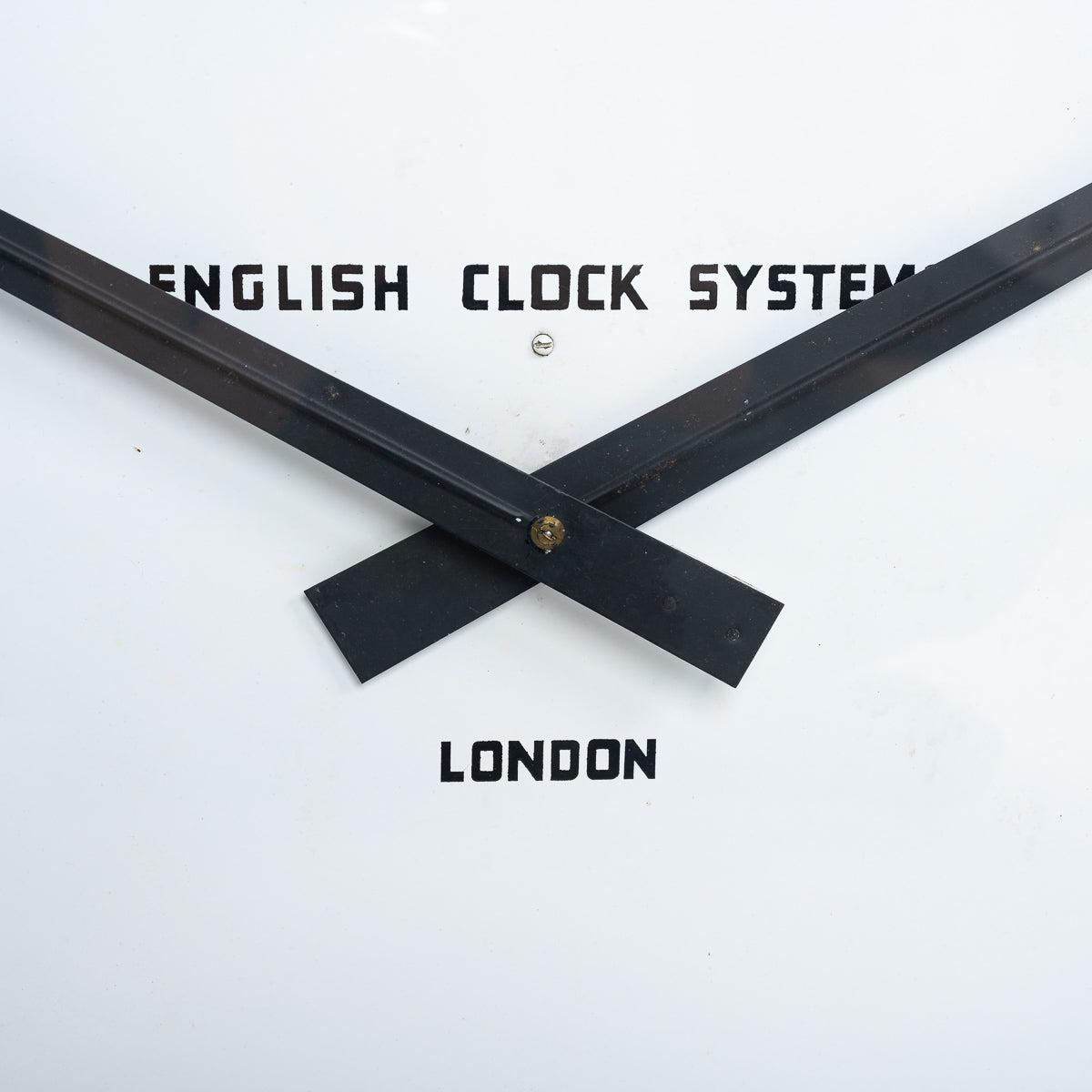 Huge Reclaimed Double Sided Square Factory Clock by English Clock