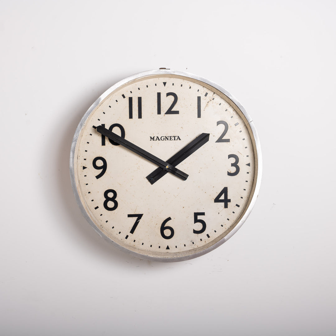Huge Vintage British Railway Platform Clock by Magneta Time Co Ltd