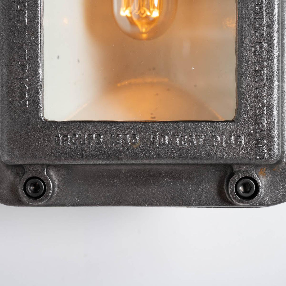 Huge Vintage Industrial Explosionproof Cast Iron Bulkhead Lights by GEC