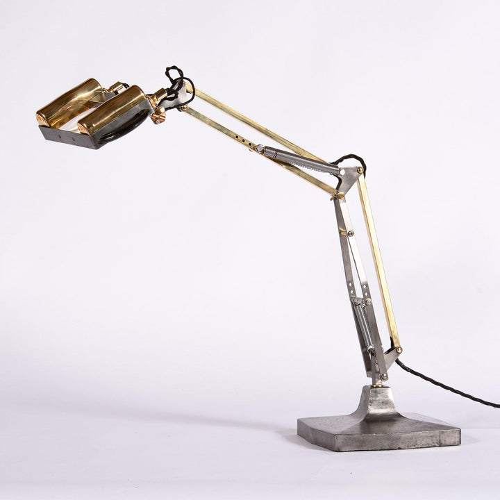 Industrial Anglepoise Magnifying Lamp by Herbert Terry