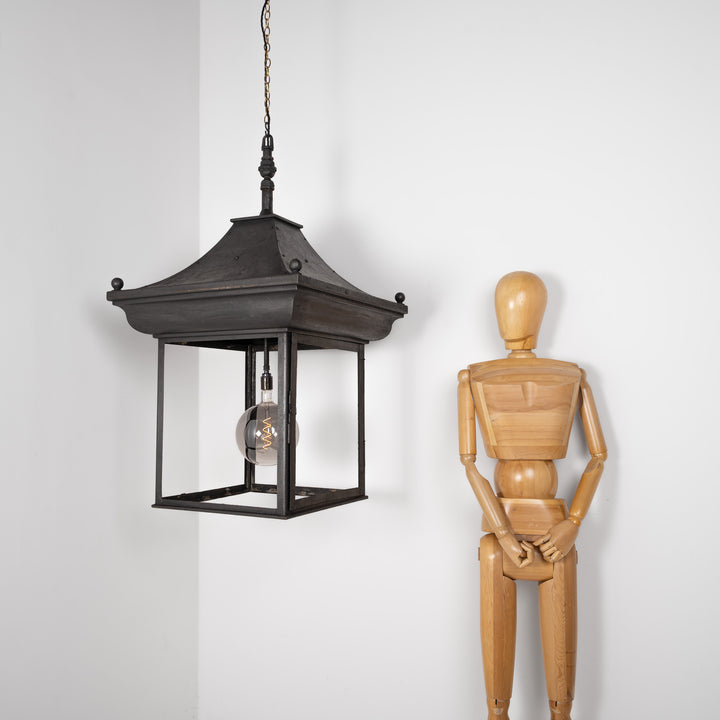 Exceptional Large Scale Blackened Steel Victorian Pub Exterior Pagoda Lantern