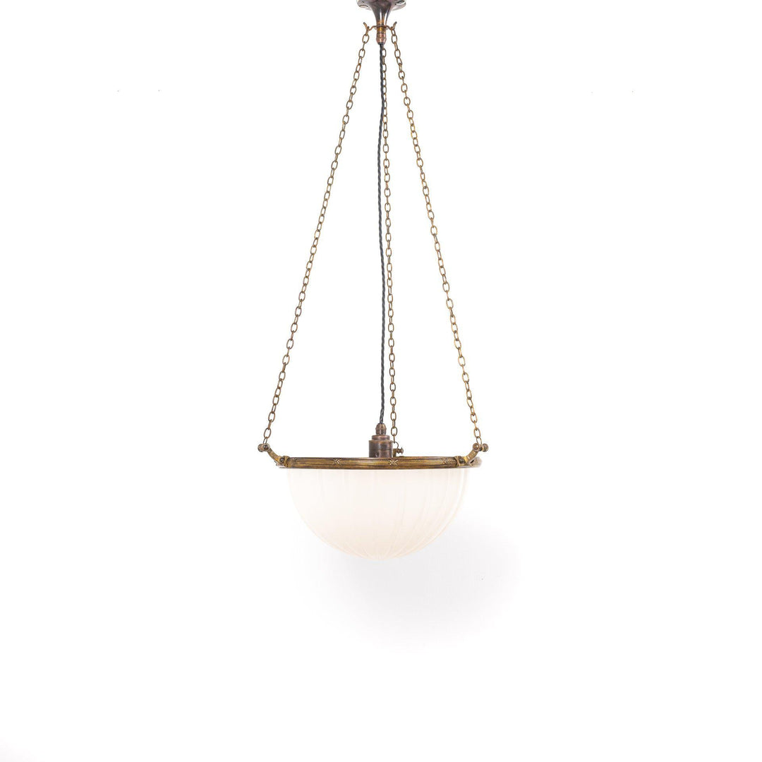 Large Antique Moonstone Plafonnier Suspension Light by GEC