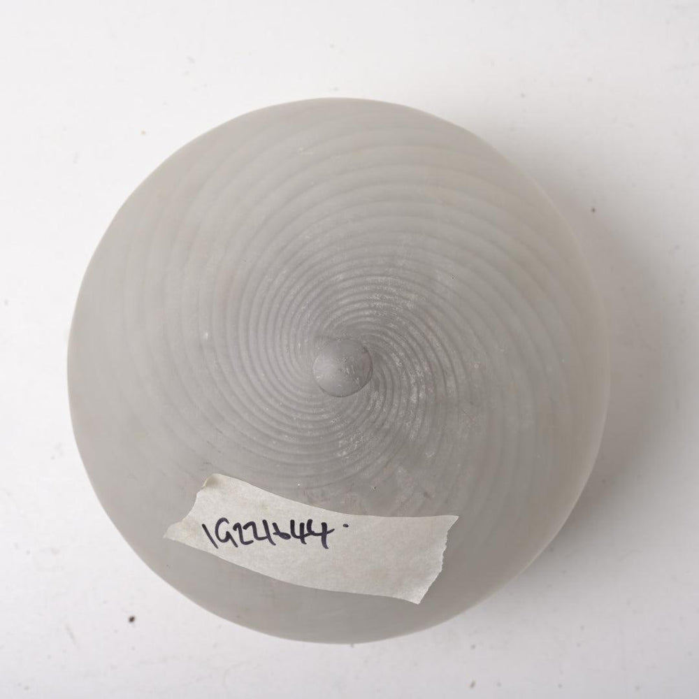 Large Antique Satin "Acorn" Flush Mount with Spiral Optic & Decorative Brass