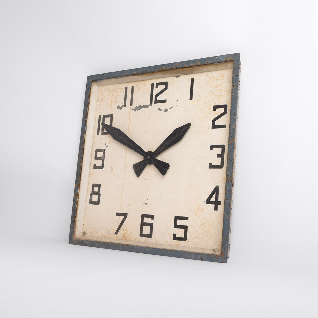 Large Art Deco Square Cinema Wall Clock by Gents of Leicester