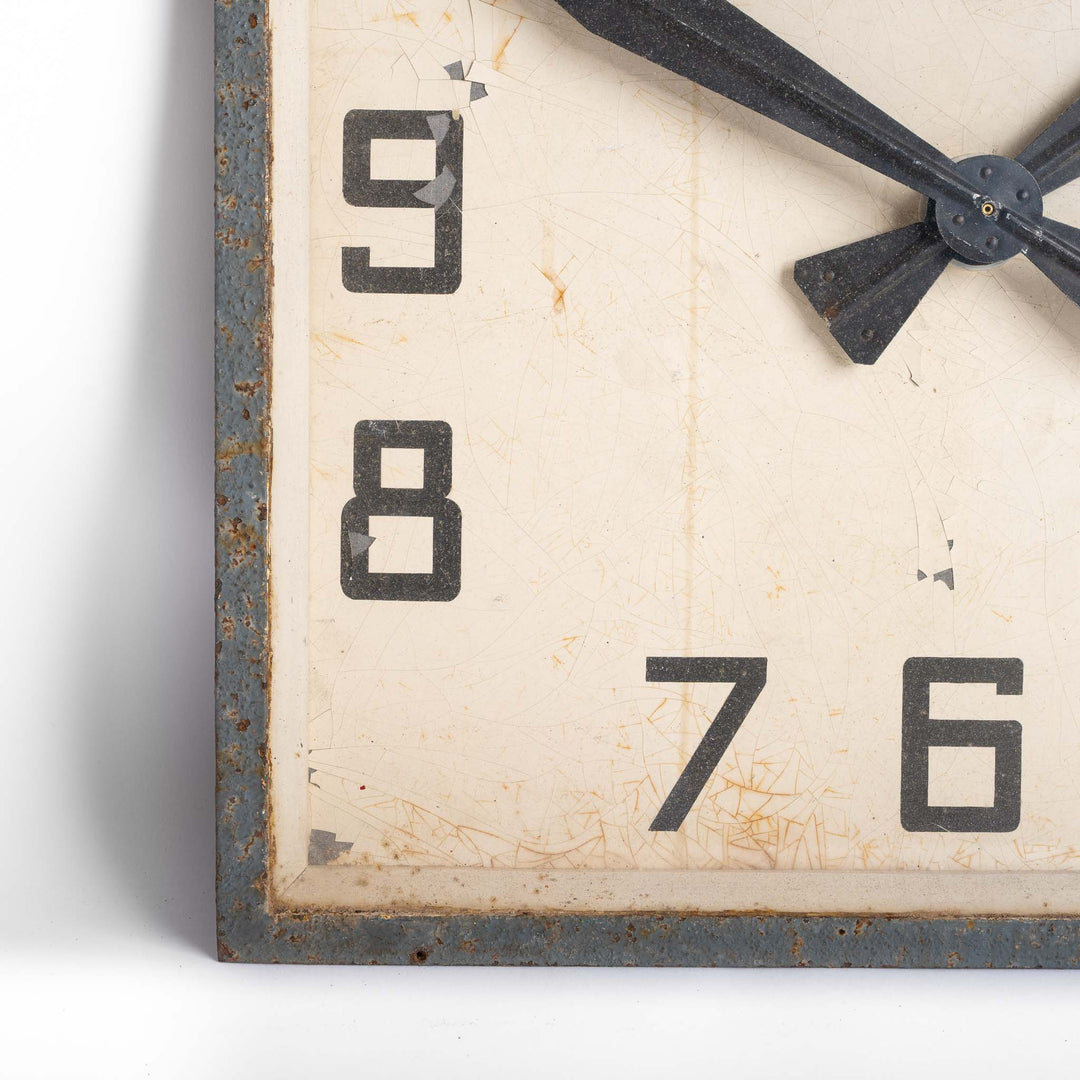 Large Art Deco Square Cinema Wall Clock by Gents of Leicester