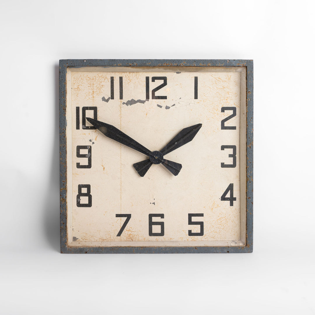 Large Art Deco Square Cinema Wall Clock by Gents of Leicester