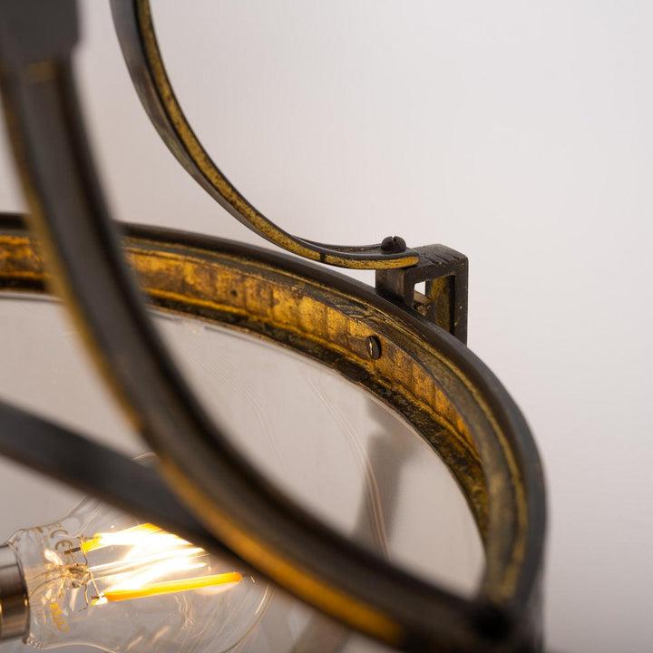 Large English Cast Brass and Etched Crystal Pendant Light by Faraday & Son