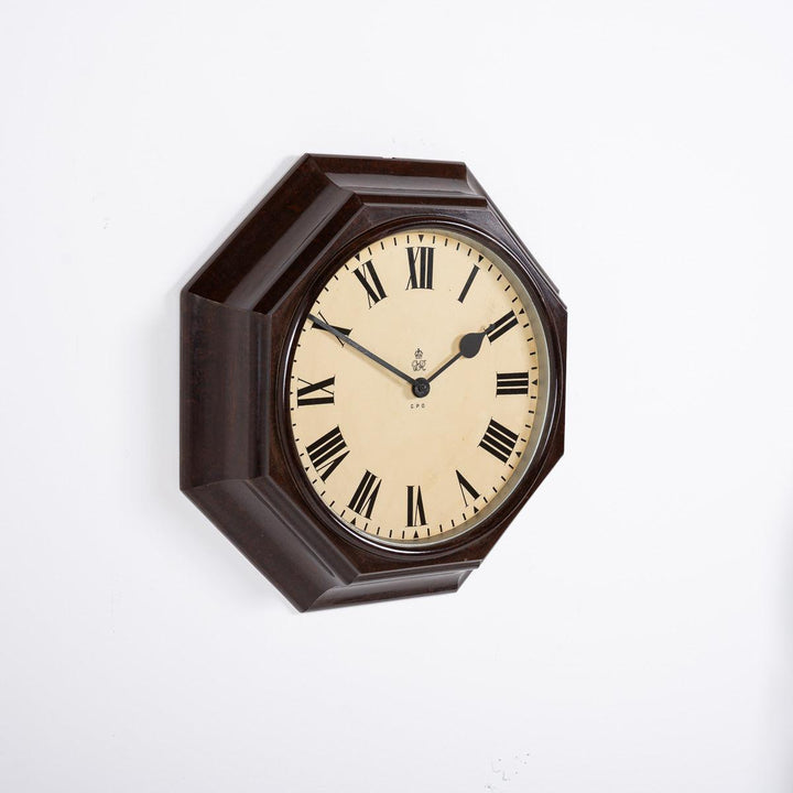 Large G.P.O Octagonal Bakelite Case Wall Clock by Gents of Leicester