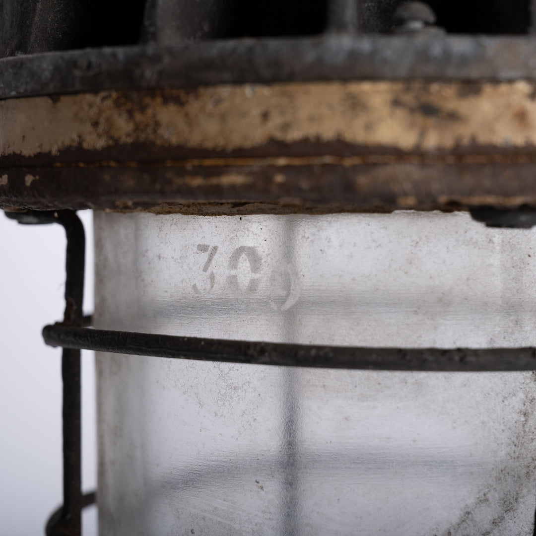 Large Industrial Flameproof Caged Pendant Lights by Walsall Conduits Ltd