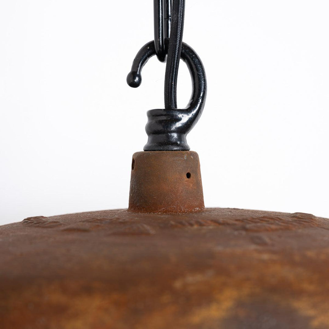 Large Industrial Rusted Pendant Lights Reclaimed from the Eastern Bloc