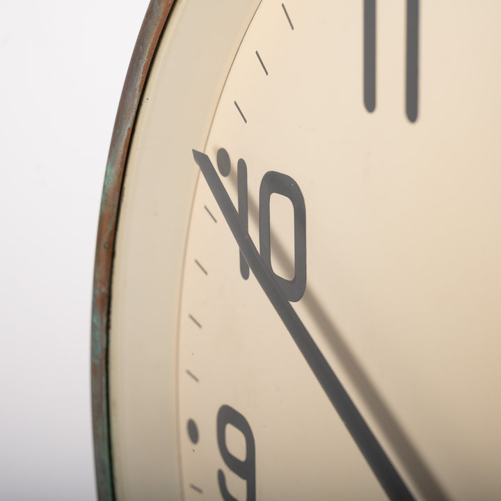 Large Mid Century Copper Cased Factory Slave Clock by Gents of Leicester