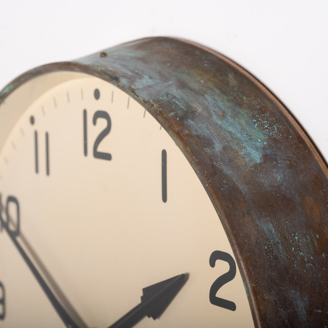 Large Mid Century Copper Cased Factory Slave Clock by Gents of Leicester