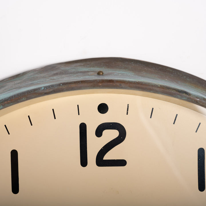 Large Mid Century Copper Cased Factory Slave Clock by Gents of Leicester