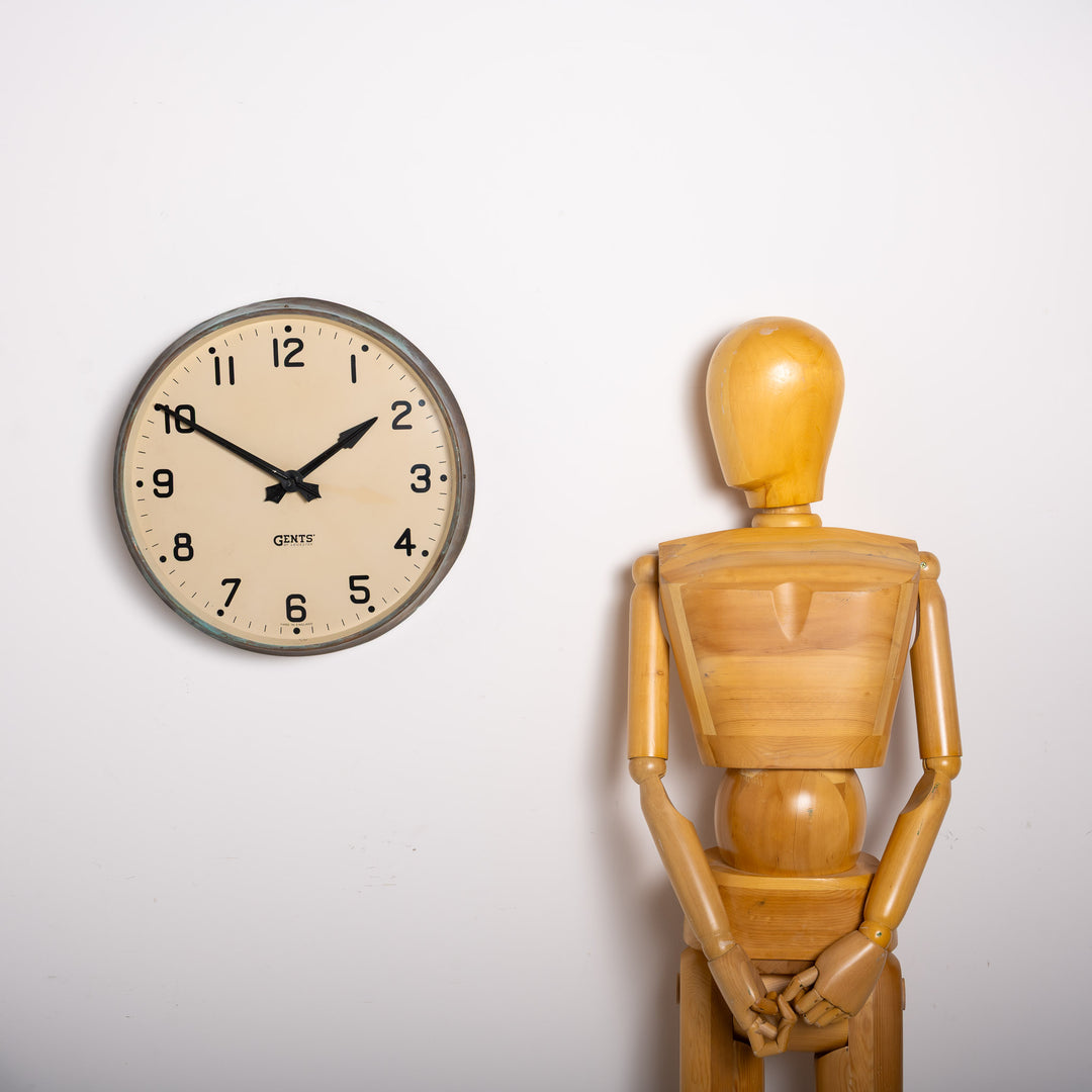 Large Mid Century Copper Cased Factory Slave Clock by Gents of Leicester