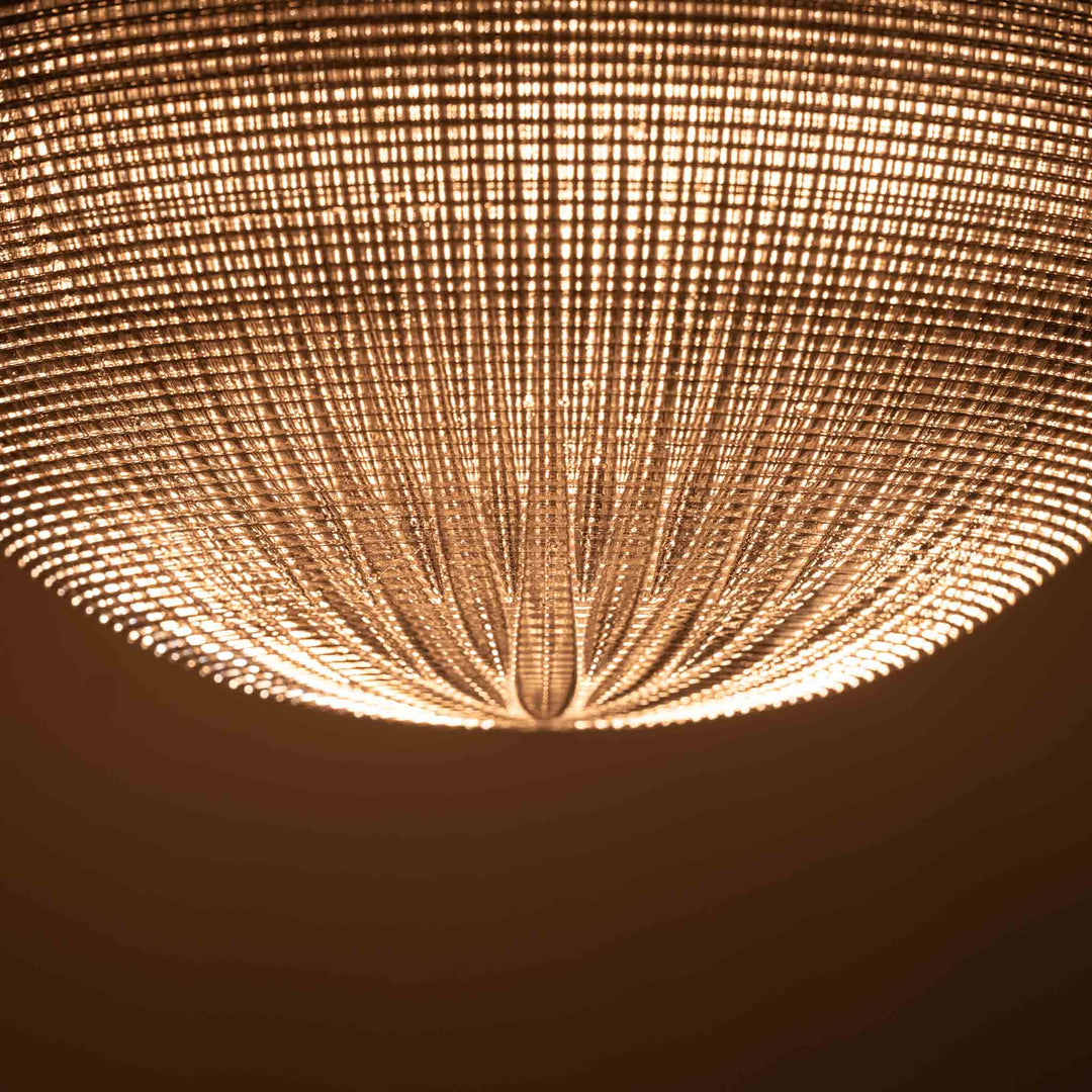 Large Neoclassical Bronze Ceiling Light with Holophane Star-cut Blondel Stiletto Bowl