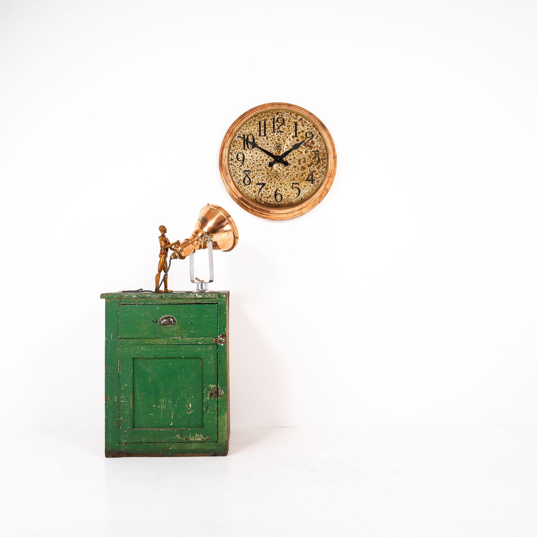 Large Reclaimed Copper Factory Clock by ITR – Industrial Glow Limited